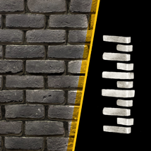 Black Onyx Thin Veneer Brick Corners - 8 lf per box